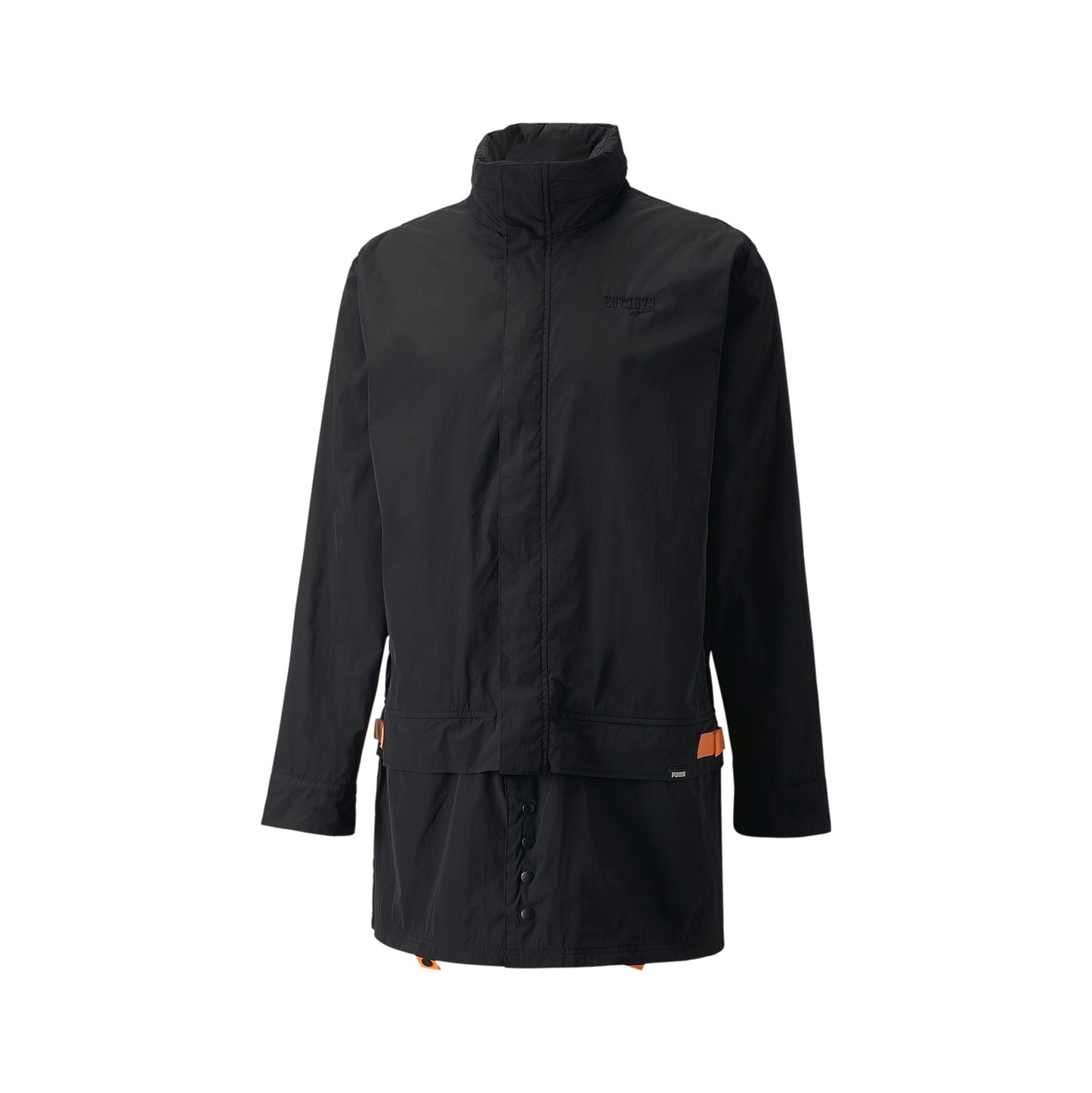 Puma Men's Black Top Of The Key Basketball Adjustable Length Long Jacket