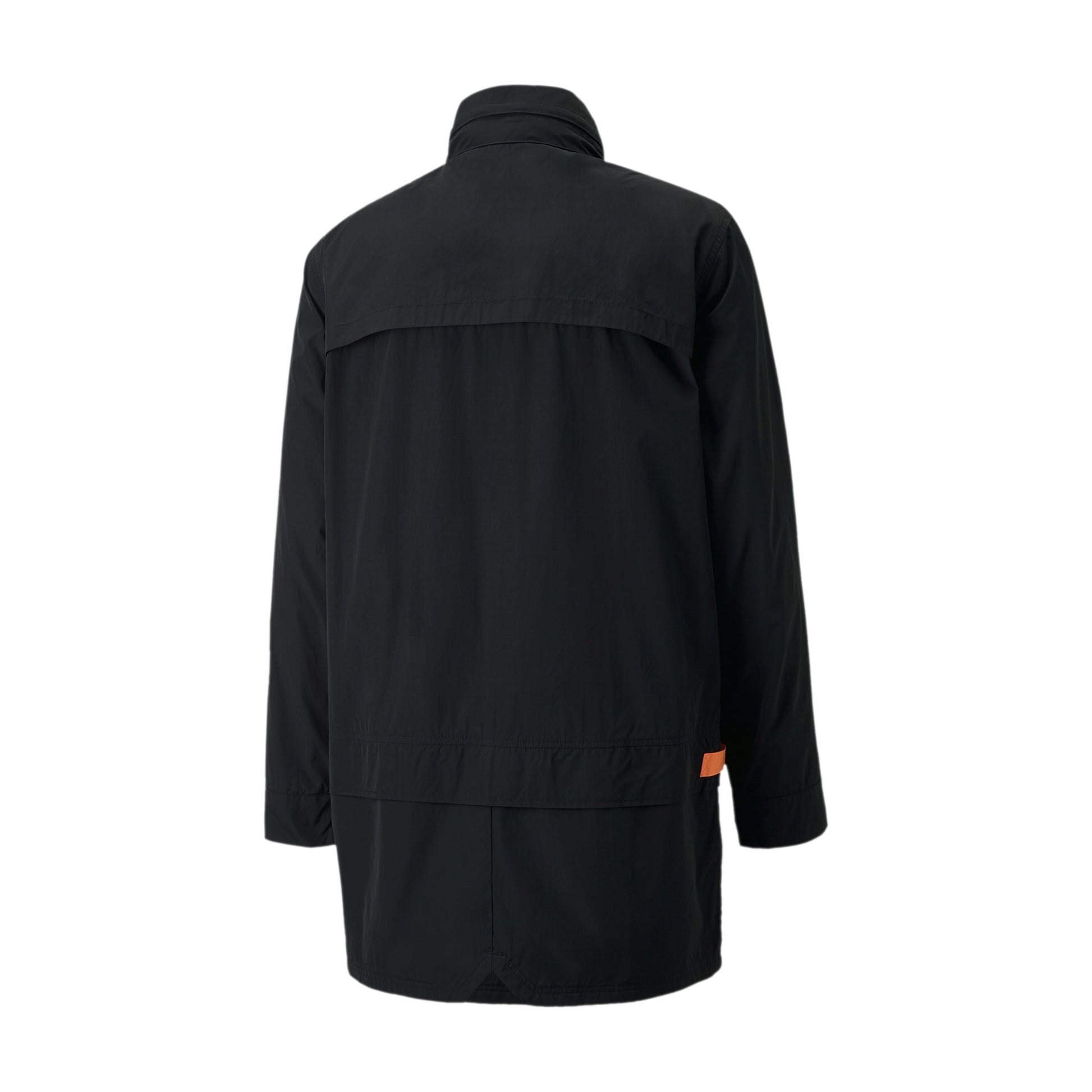 Puma Men's Black Top Of The Key Basketball Adjustable Length Long Jacket