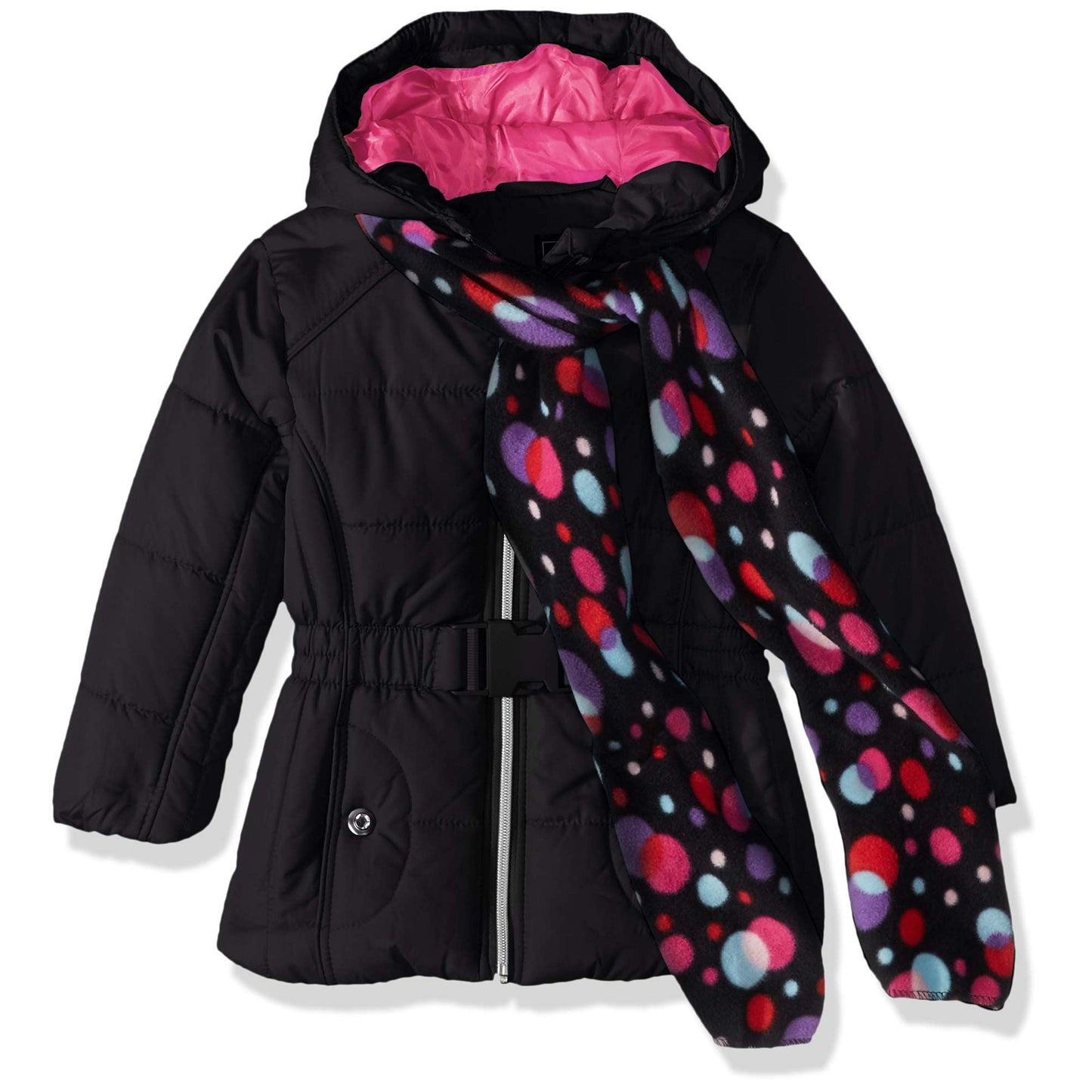 S. Rothschild Baby Girls Puffy Jacket Puffer with Scarf
