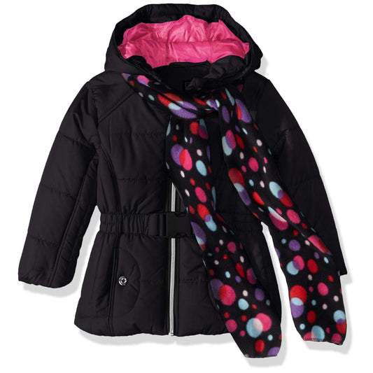 S. Rothschild Baby Girls Puffy Jacket Puffer with Scarf