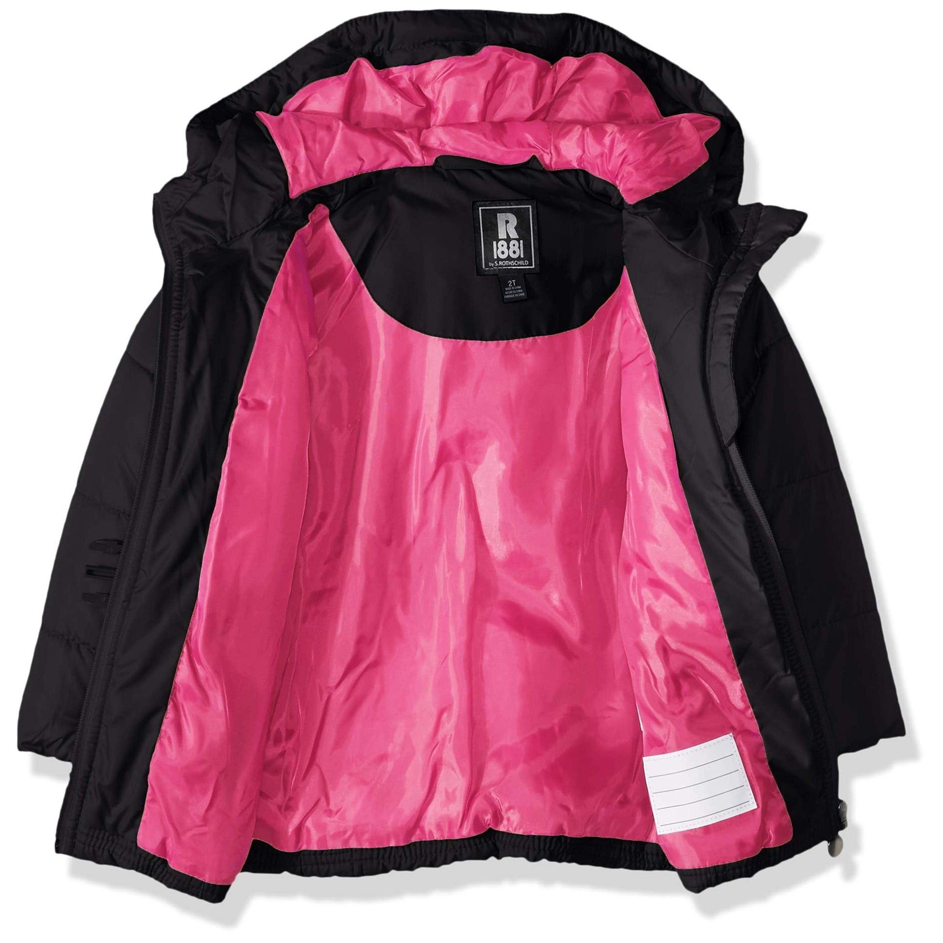 S. Rothschild Baby Girls Puffy Jacket Puffer with Scarf