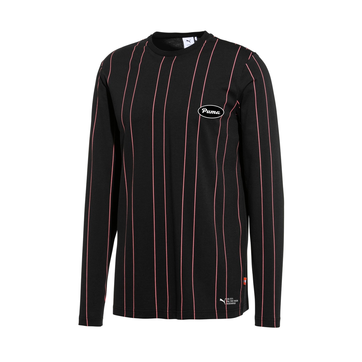 Puma Local 91074 Men's Black Long Sleeve Striped Crewneck T-Shirt