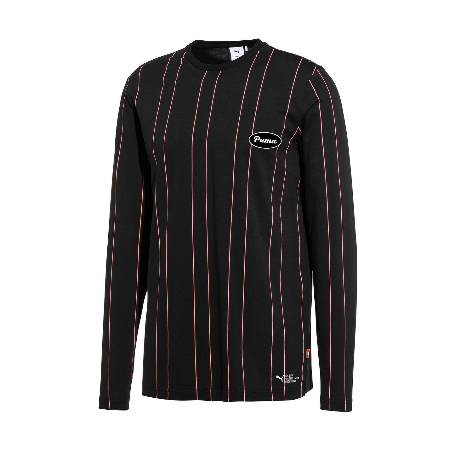 Puma Local 91074 Men's Black Long Sleeve Striped Crewneck T-Shirt