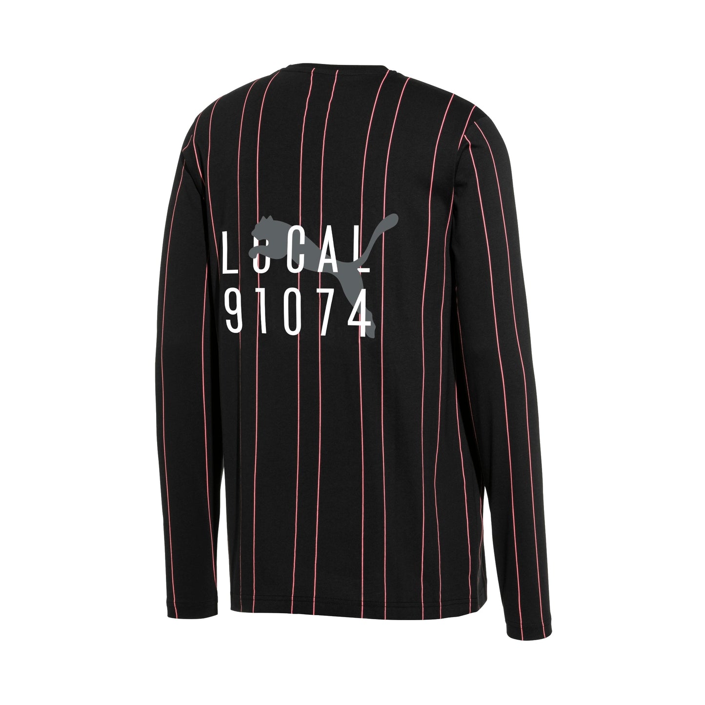 Puma Local 91074 Men's Black Long Sleeve Striped Crewneck T-Shirt