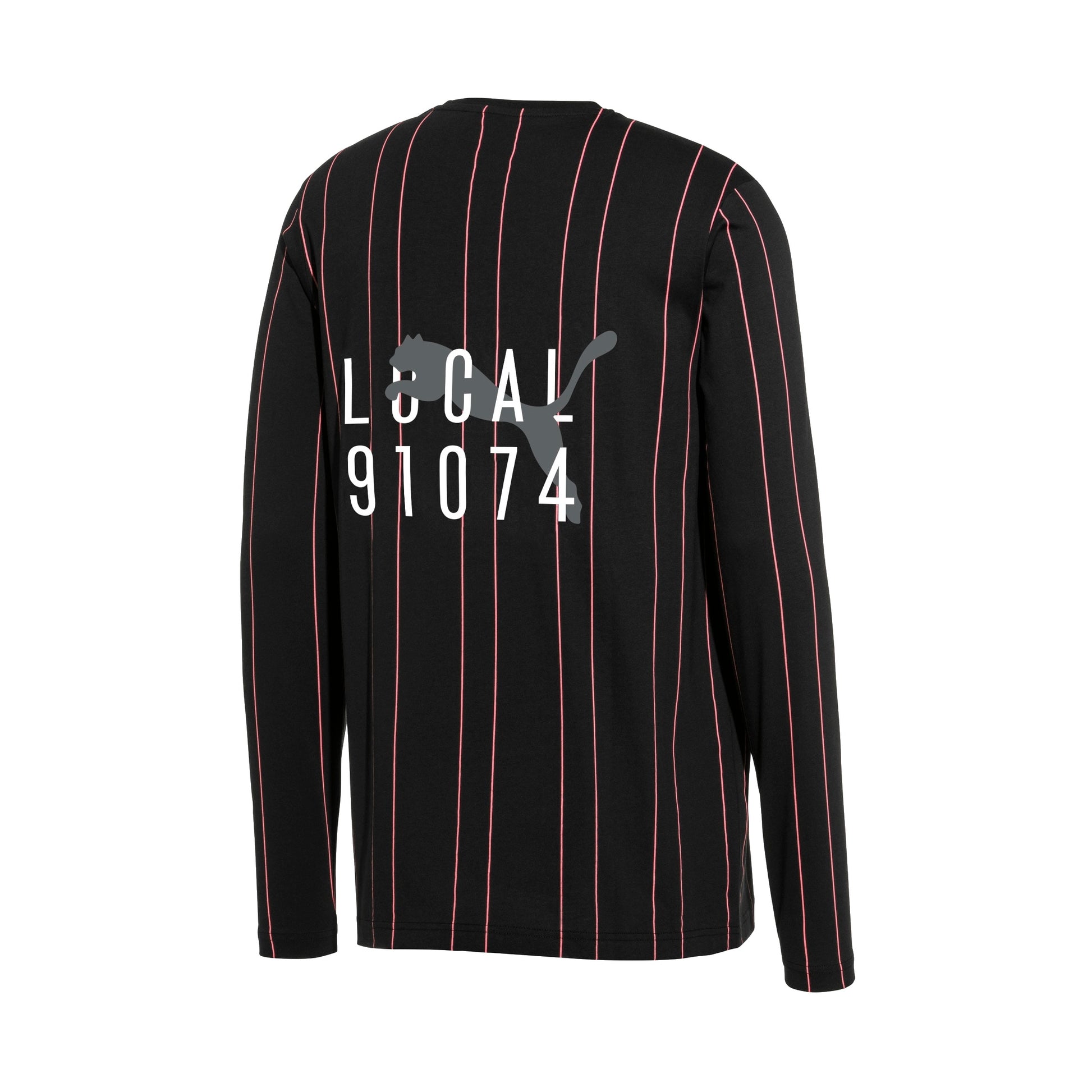 Puma Local 91074 Men's Black Long Sleeve Striped Crewneck T-Shirt