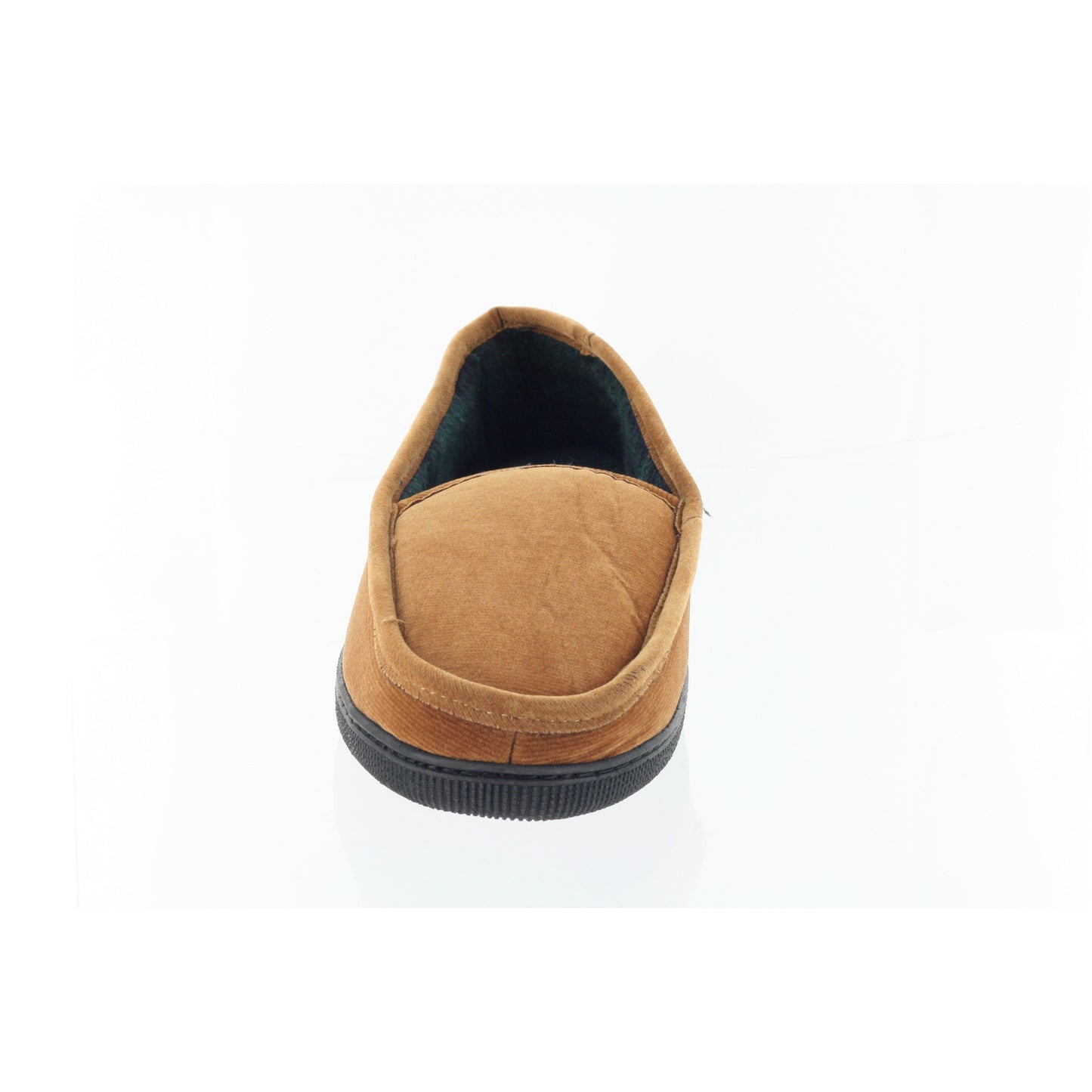 ISO Isotoner Corduroy Fleece Lined Brown Slip On Moccasin Slippers