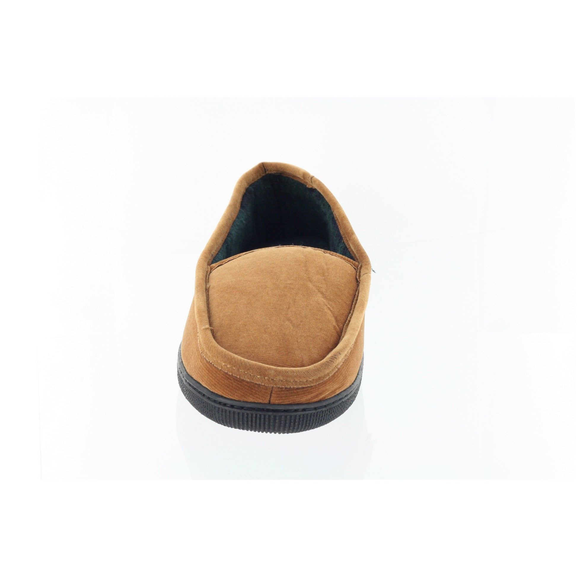 ISO Isotoner Corduroy Fleece Lined Brown Slip On Moccasin Slippers
