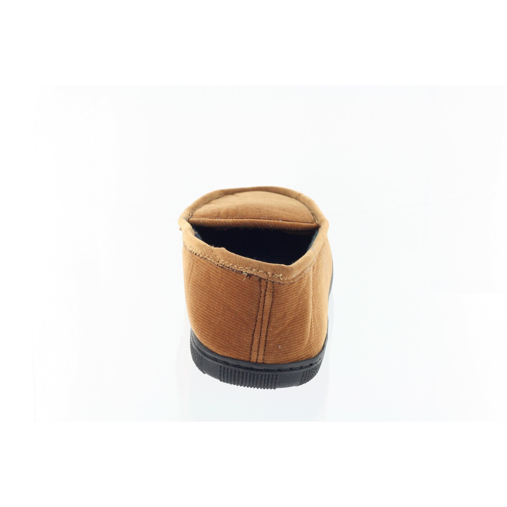 ISO Isotoner Corduroy Fleece Lined Brown Slip On Moccasin Slippers