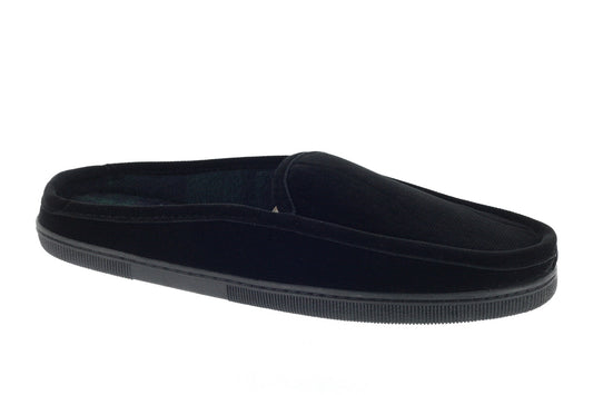 ISO by Isotoner Corduroy Fleece Lined Black Slip On Clog Slippers