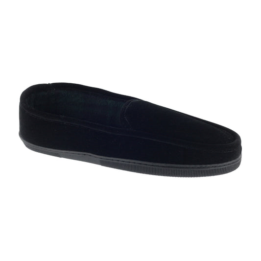 ISO by Isotoner Corduroy Fleece Lined Black Slip On Moccasin Slippers