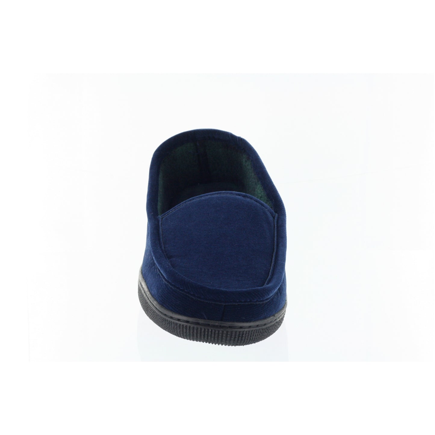 ISO Isotoner Corduroy Fleece Lined Navy Slip On Moccasin Slippers