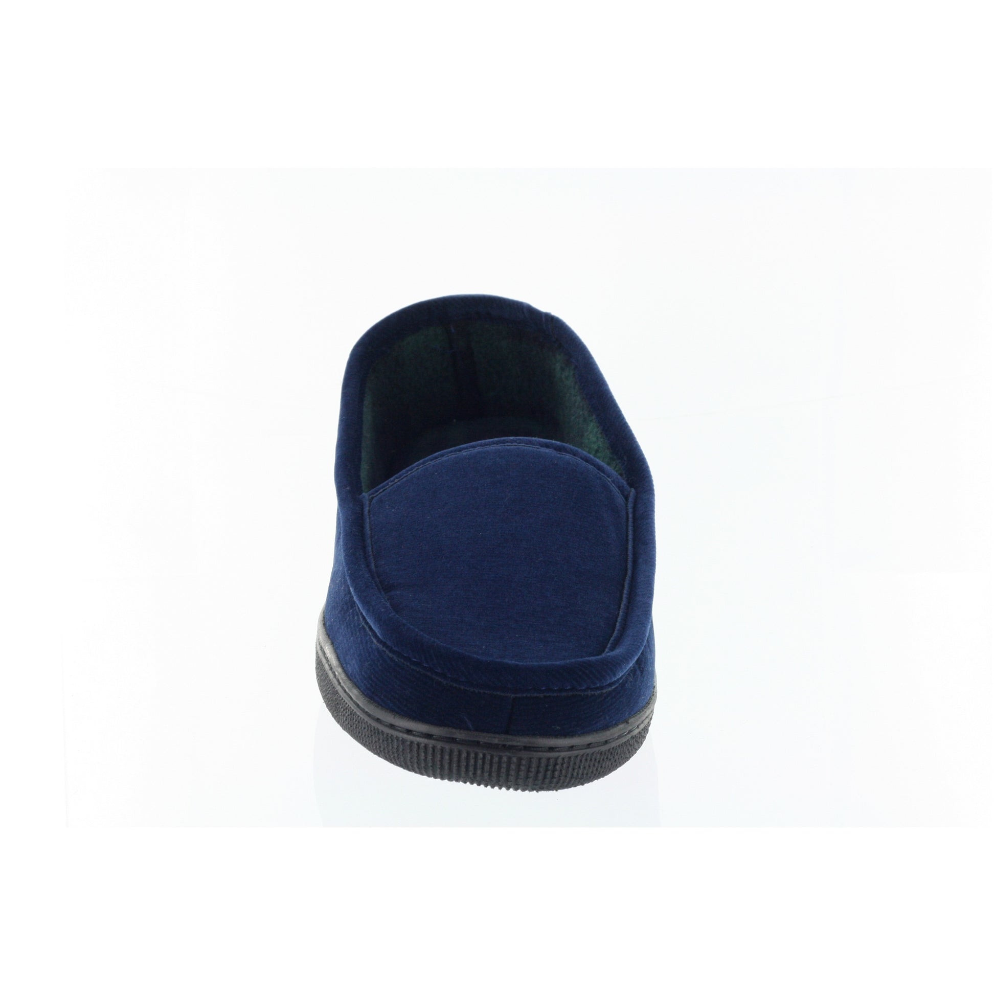 ISO Isotoner Corduroy Fleece Lined Navy Slip On Moccasin Slippers