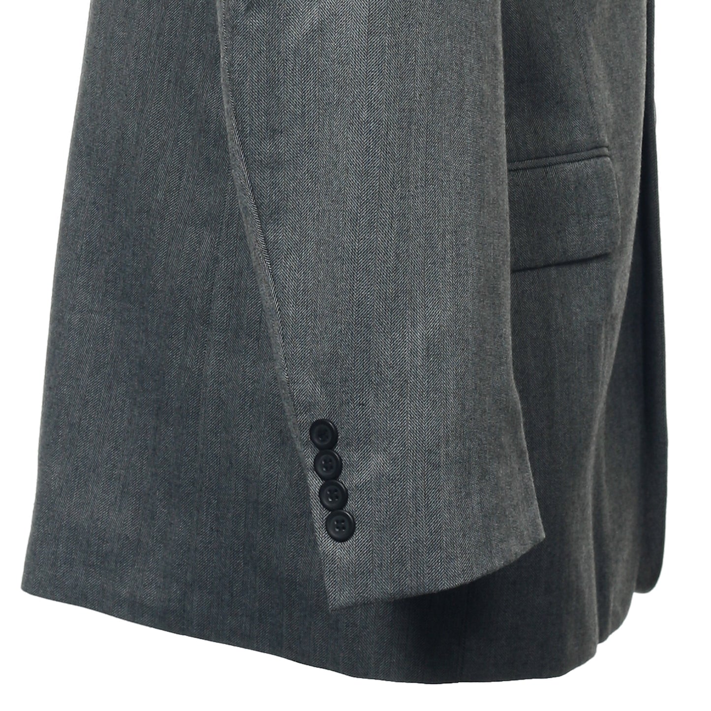 Andrew Fezza Mens Gray Herringbone Blazer 2 Button Sport Coat Jacket