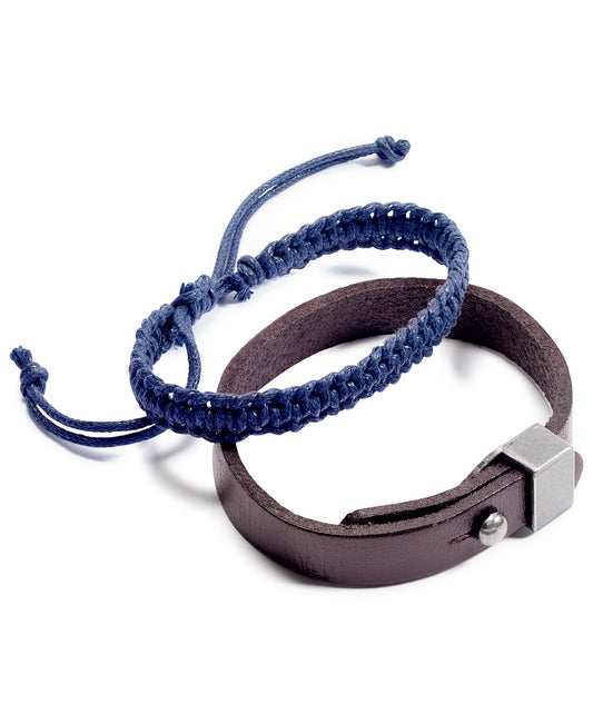 Rogue Accessories Men's Black Leland 2-Pc. Bracelets
