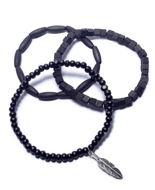 Rogue Accessories Men's Black 3-Pc. Fairhope Bracelets