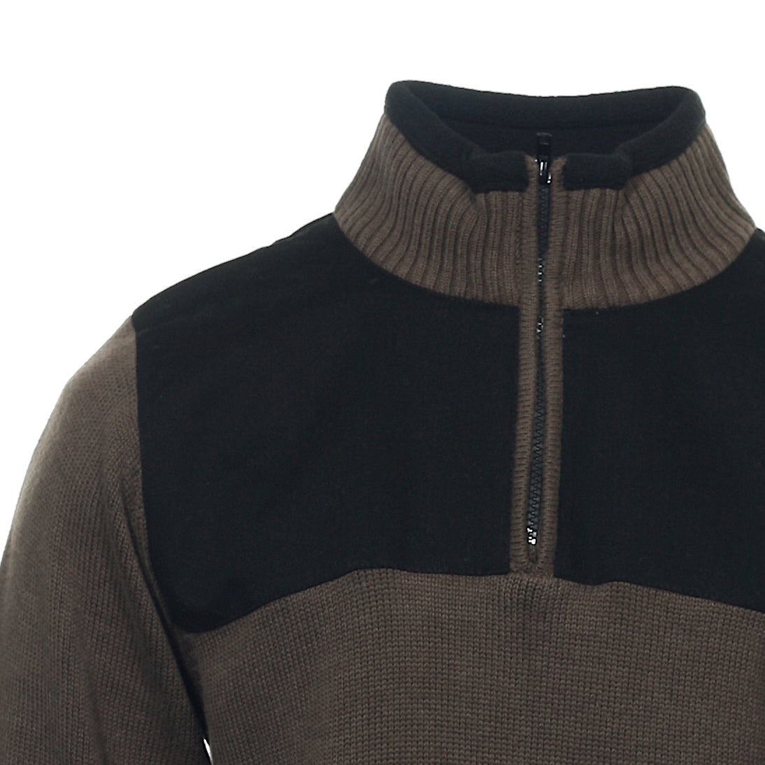 Field Gear Mens Bark Knit Cotton Blend 1/2 Half Zip Sweater