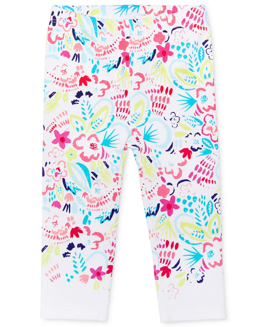 First Impressions Baby Girls Bright White Tropical-Print Leggings