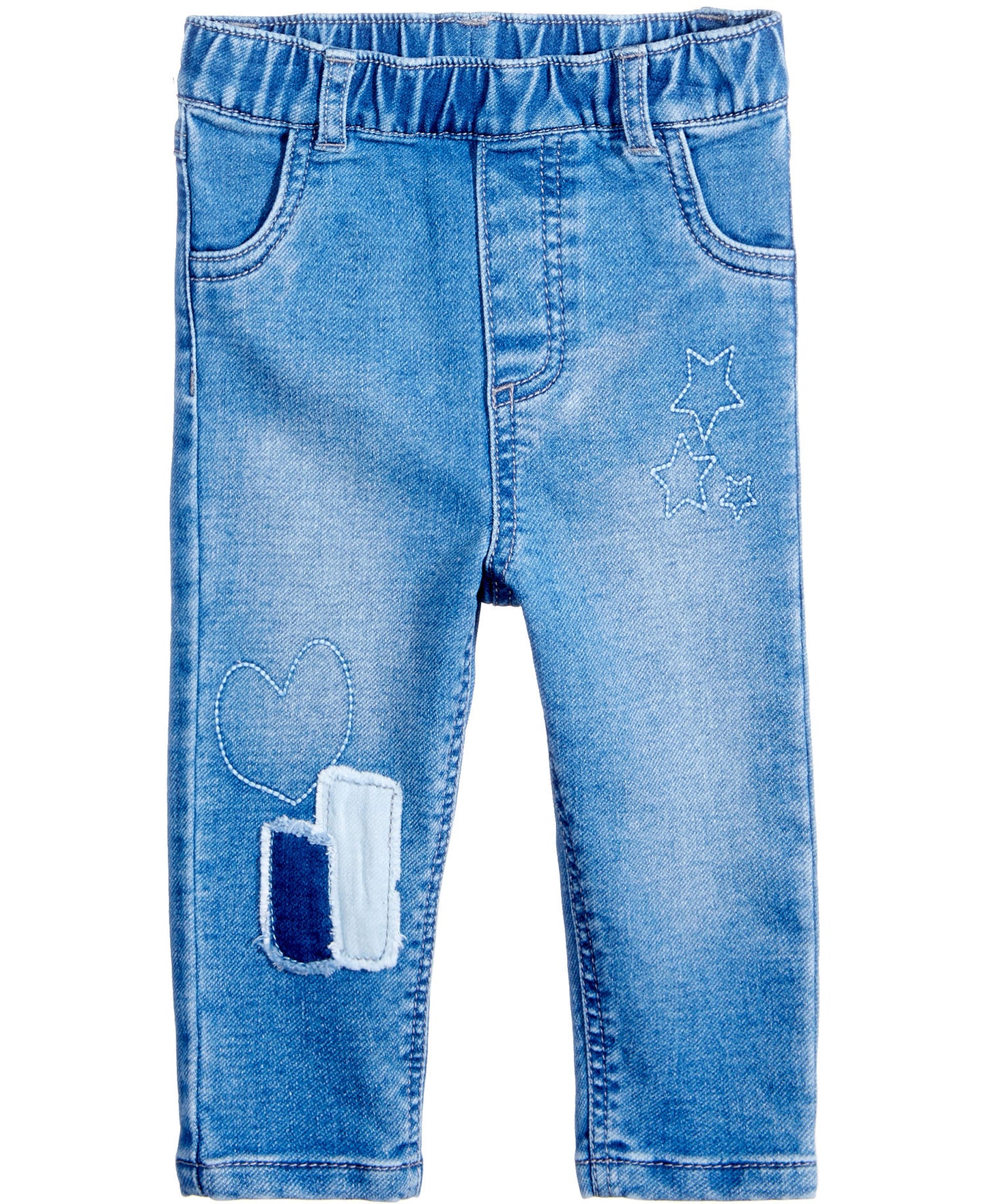 First Impressions Baby Boys Shadow-Patches Pull-On Jeans