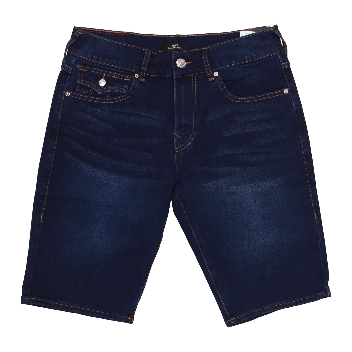 True Religion Men's Denim Ricky SN Flap Dark Midnight Wash Jean Shorts