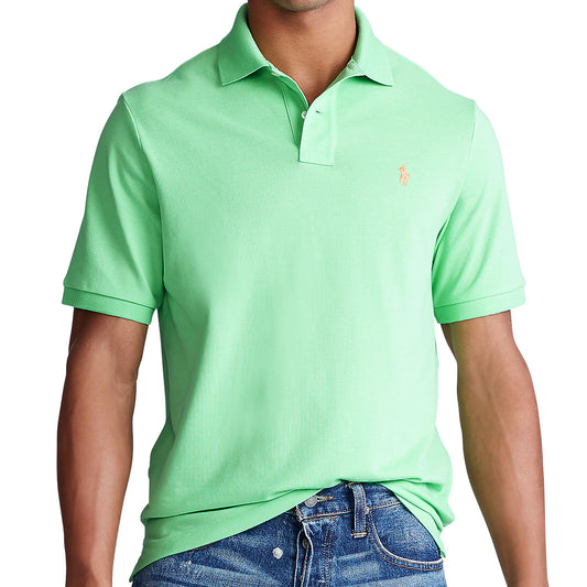 Polo Ralph Lauren Mens New Lime Green Classic Fit Mesh Polo Shirt