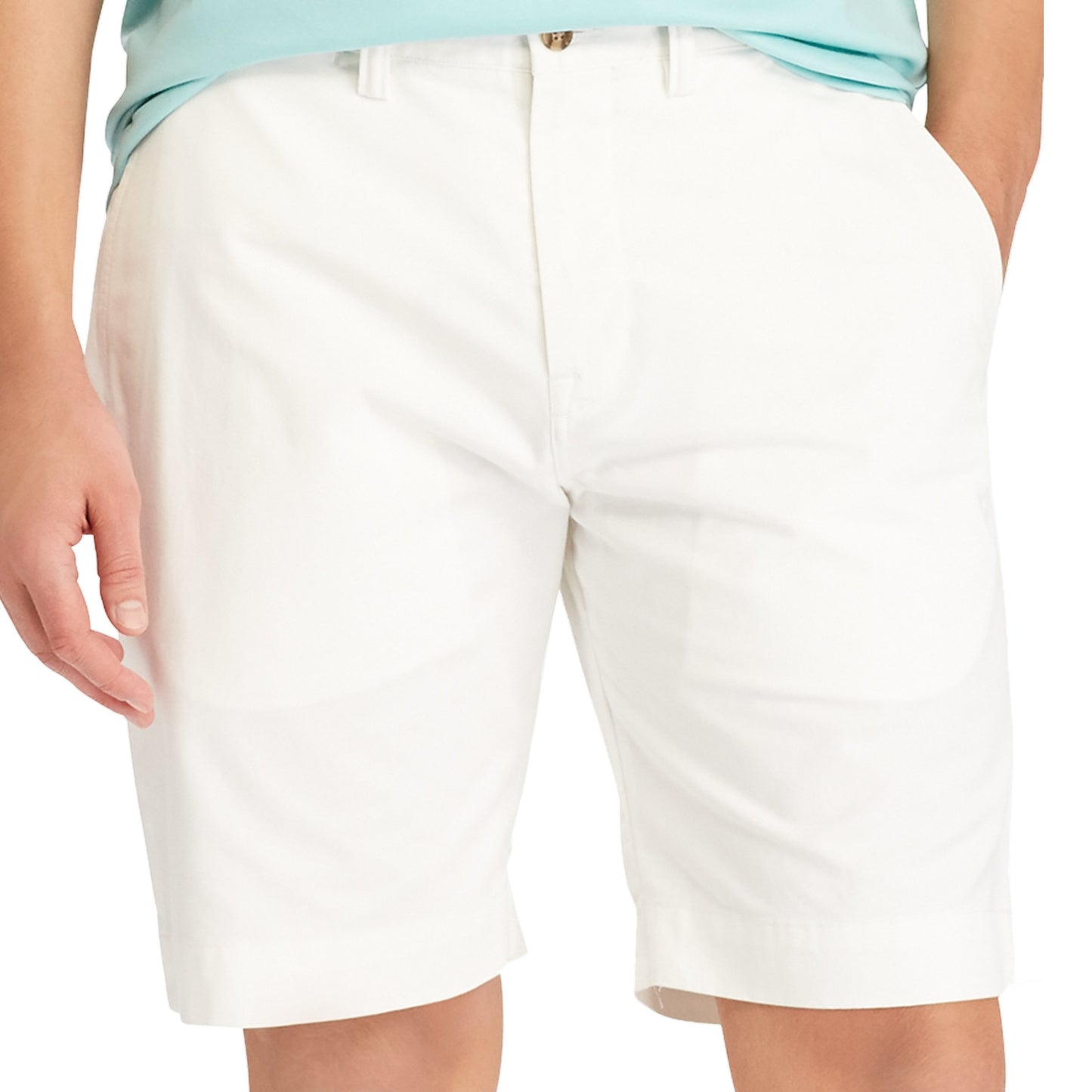 Polo Ralph Lauren Men's White Flat Front Stretch Classic-Fit 9" Walking Shorts