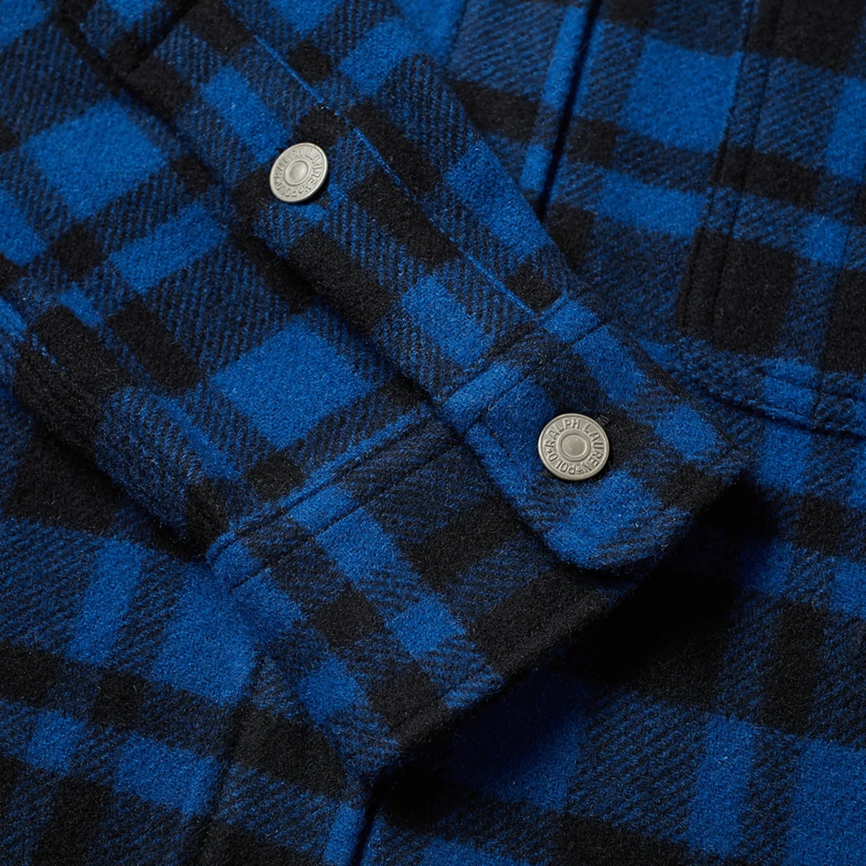 Polo Ralph Lauren Mens Blue Buffalo Plaid Flannel Western Shirt Jacket
