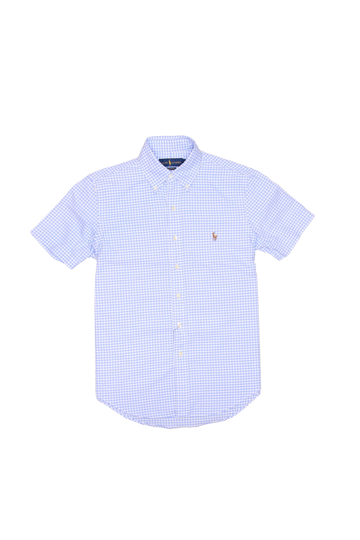 Polo Ralph Lauren Mens Blue Gingham Oxford Button Down Shirt