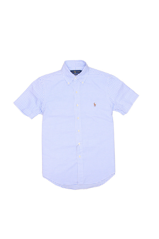 Polo Ralph Lauren Mens Blue Gingham Oxford Button Down Shirt