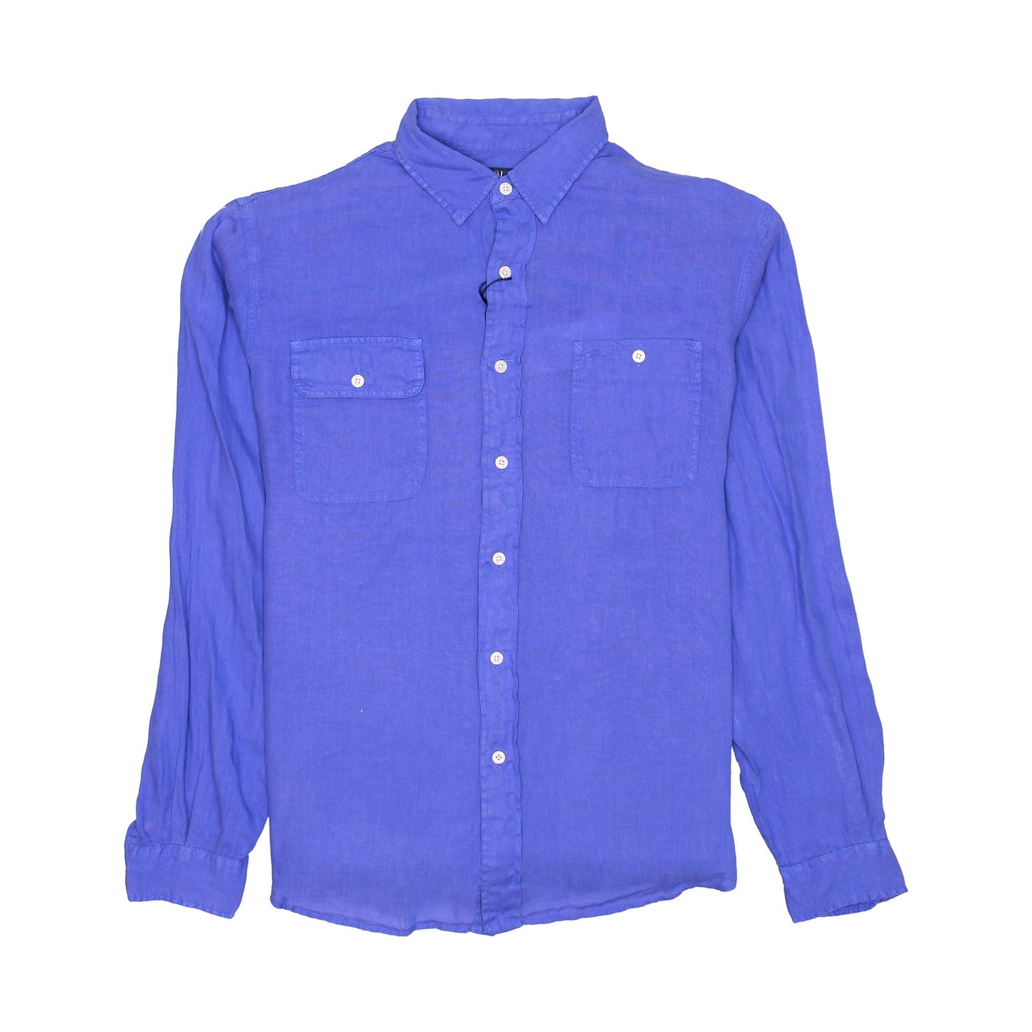 Polo Ralph Lauren Mens Blue Linen Classic Fit Button Down Shirt