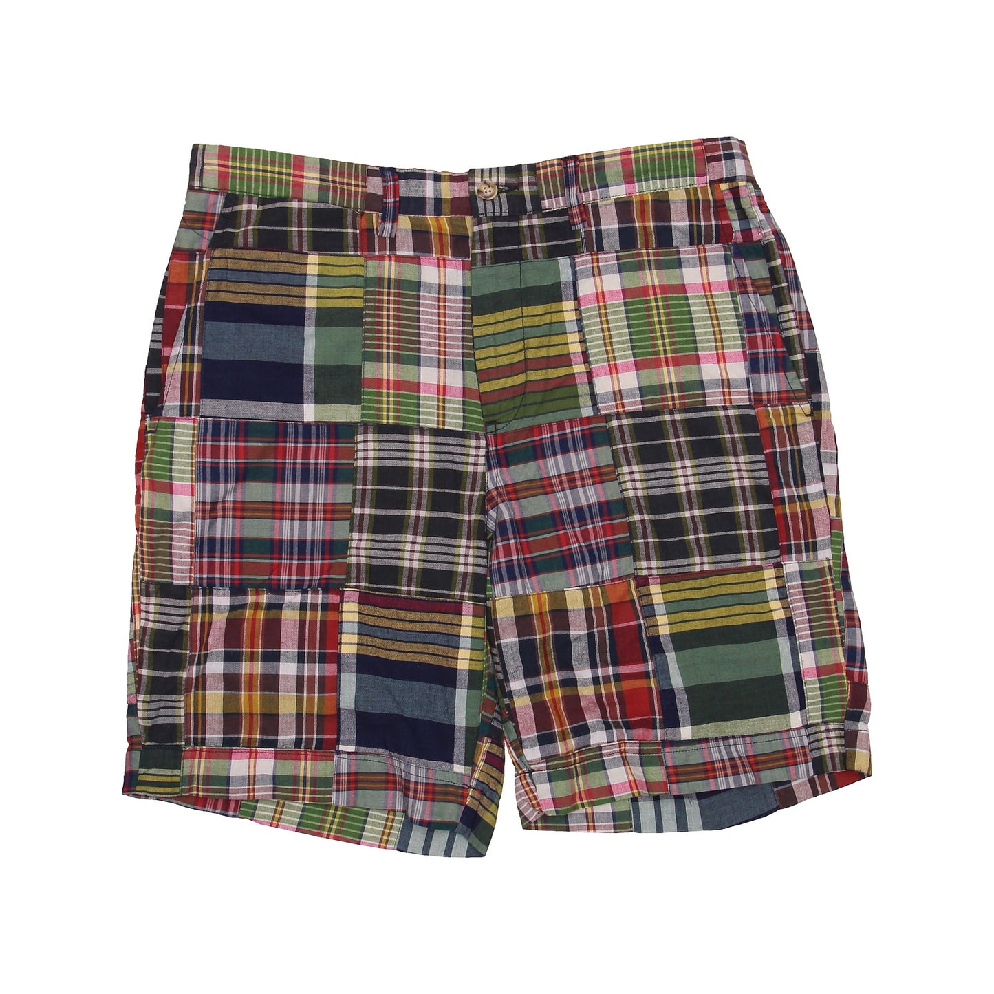 Polo Ralph Lauren Mens Multi-Colored Patch Plaid Flat Front Walking Shorts