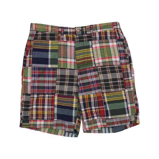 Polo Ralph Lauren Mens Multi-Colored Patch Plaid Flat Front Walking Shorts