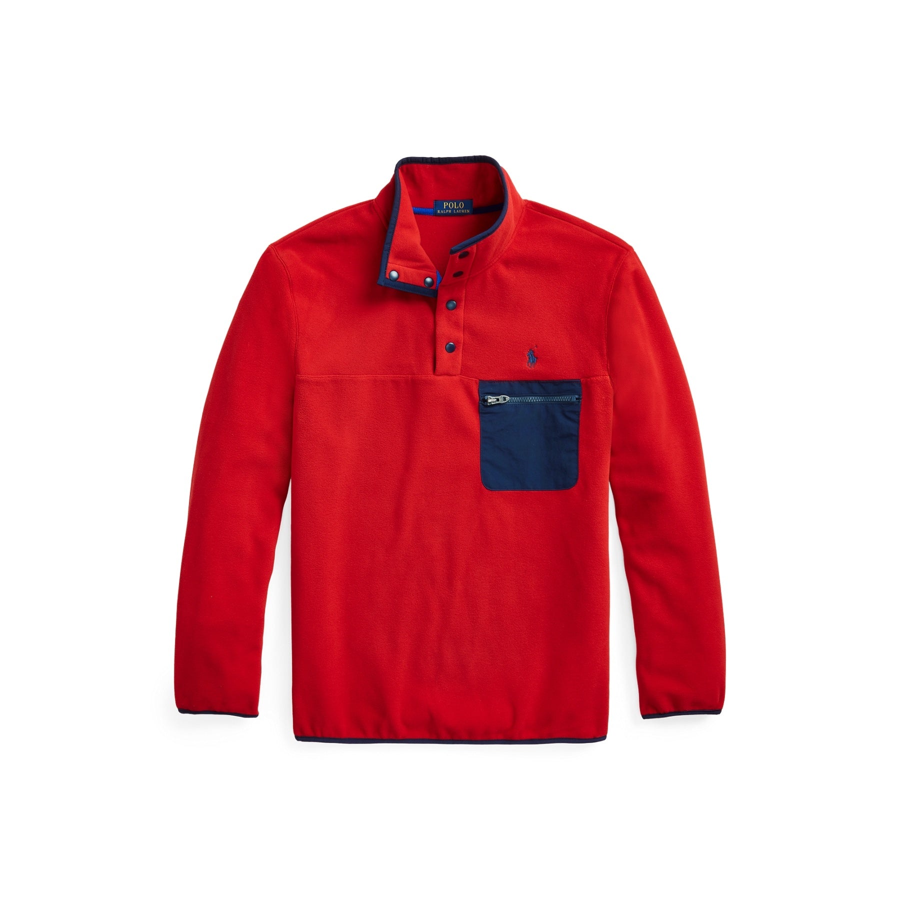 Polo Ralph Lauren Mens RL Red Mockneck Fleece Jacket
