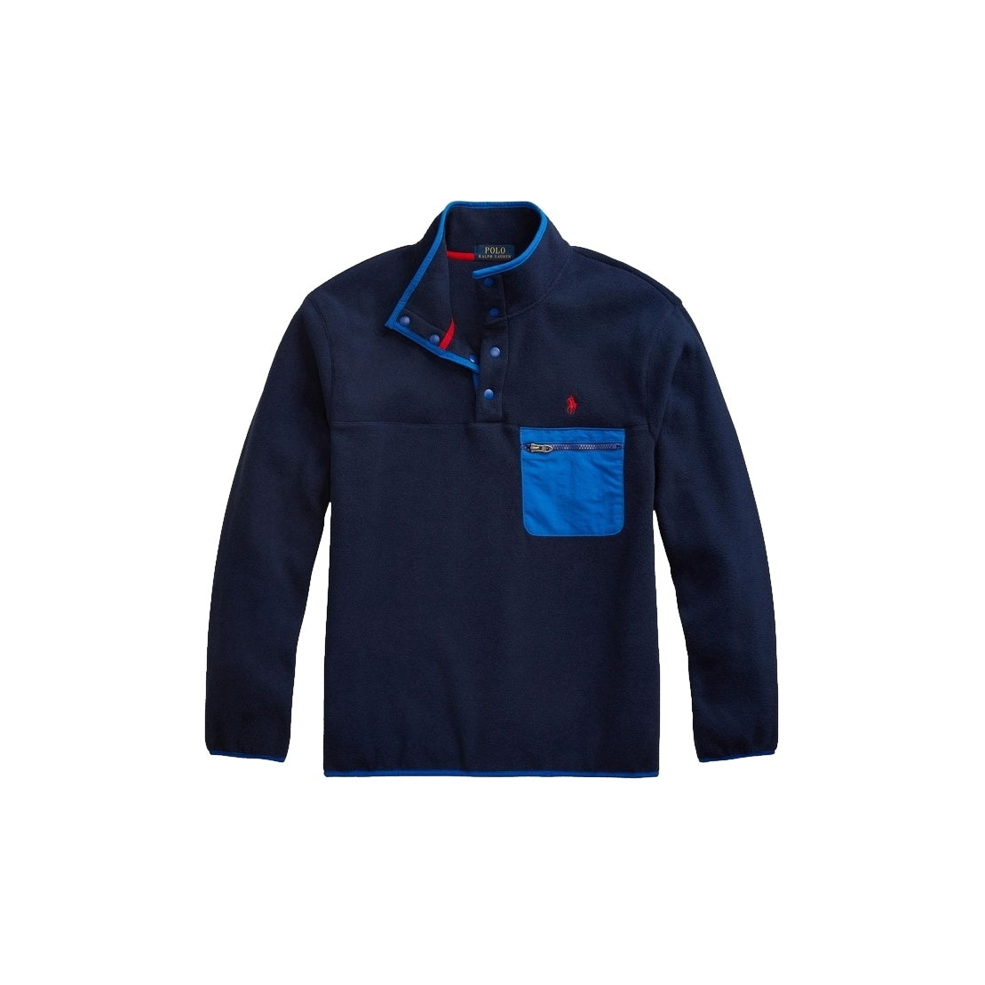 Polo Ralph Lauren Mens Cruise Navy Mock Fleece Pullover Jacket