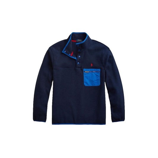 Polo Ralph Lauren Mens Cruise Navy Mock Fleece Pullover Jacket