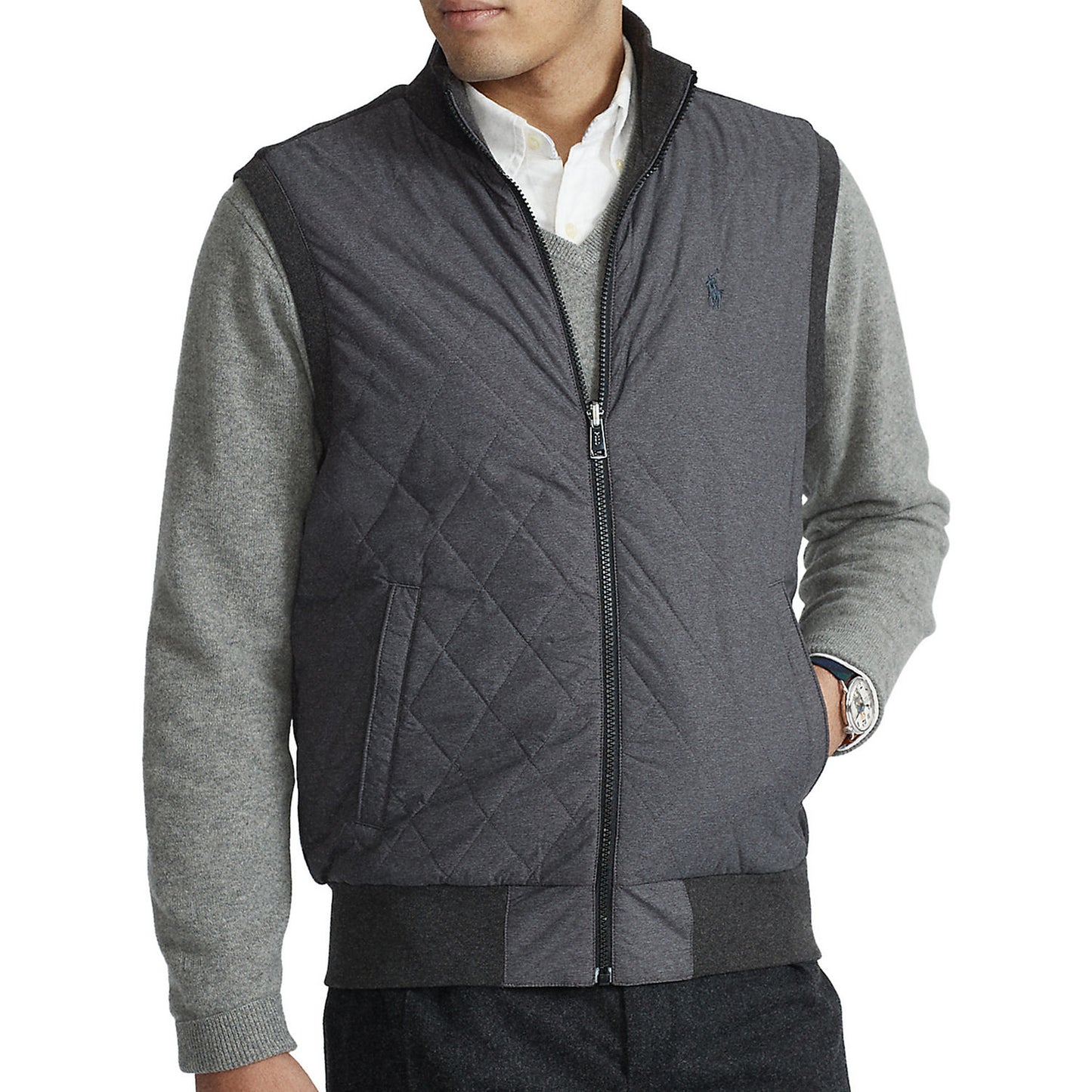 Polo Ralph Lauren Mens Windsor Heather Reversible Hybrid Vest