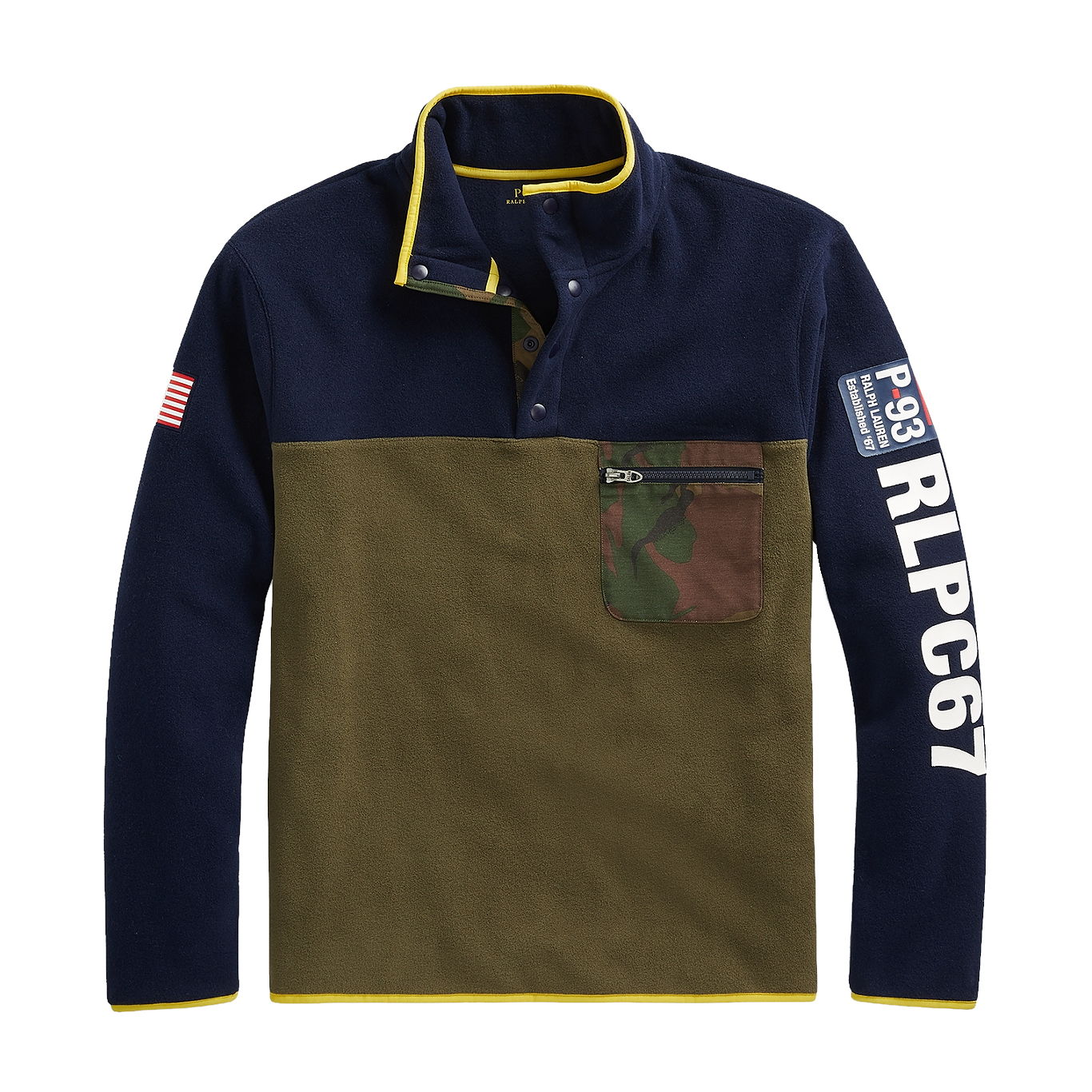Polo Ralph Lauren Mens Blue Mockneck Pullover Fleece Jacket