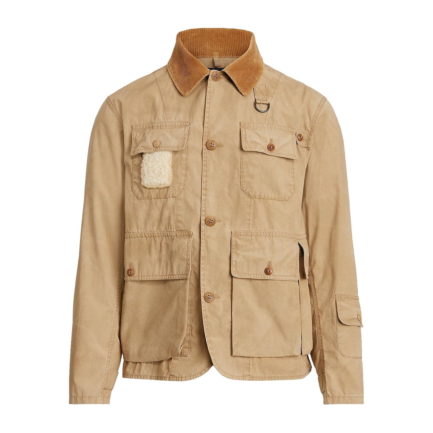 Polo Ralph Lauren Mens Desert Khaki Shearling-Patch Wading Jacket