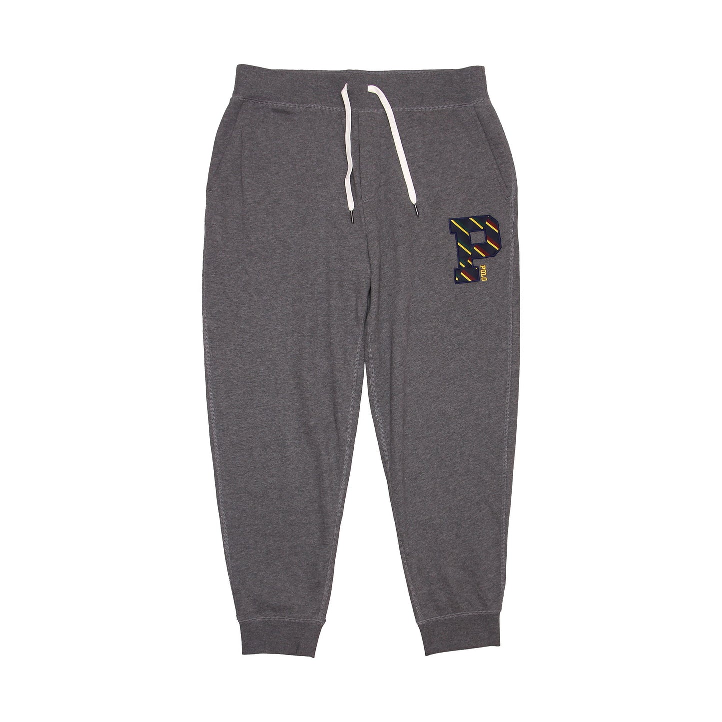 Polo Ralph Lauren Men's Fleece Letterman P Patch Heather Gray Sweatpants