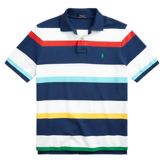 Polo Ralph Lauren Men's Classic Fit Cotton Blue Multi Striped Polo Shirt