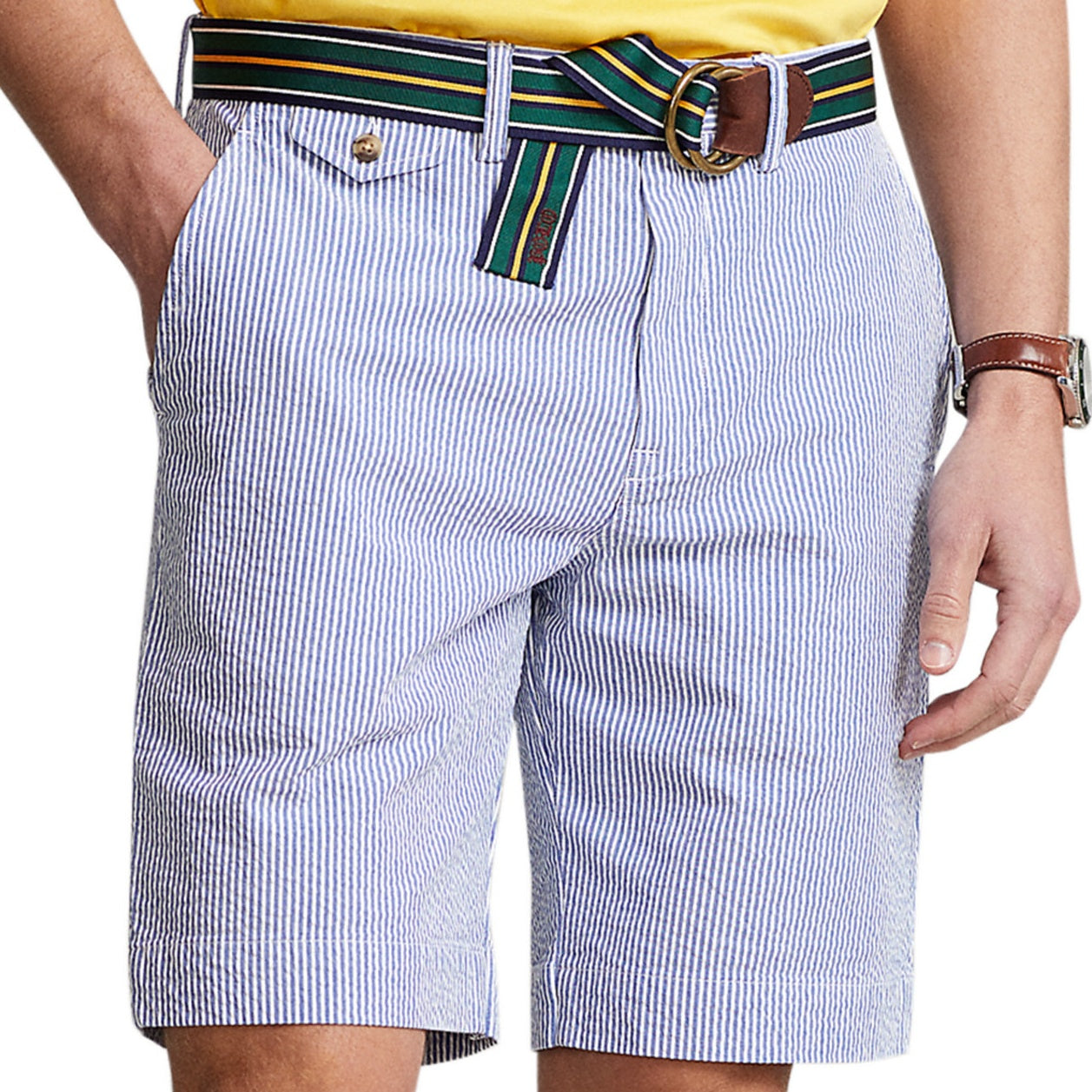 Polo Ralph Lauren Men's Blue Seersucker Stretch Classic-Fit Shorts