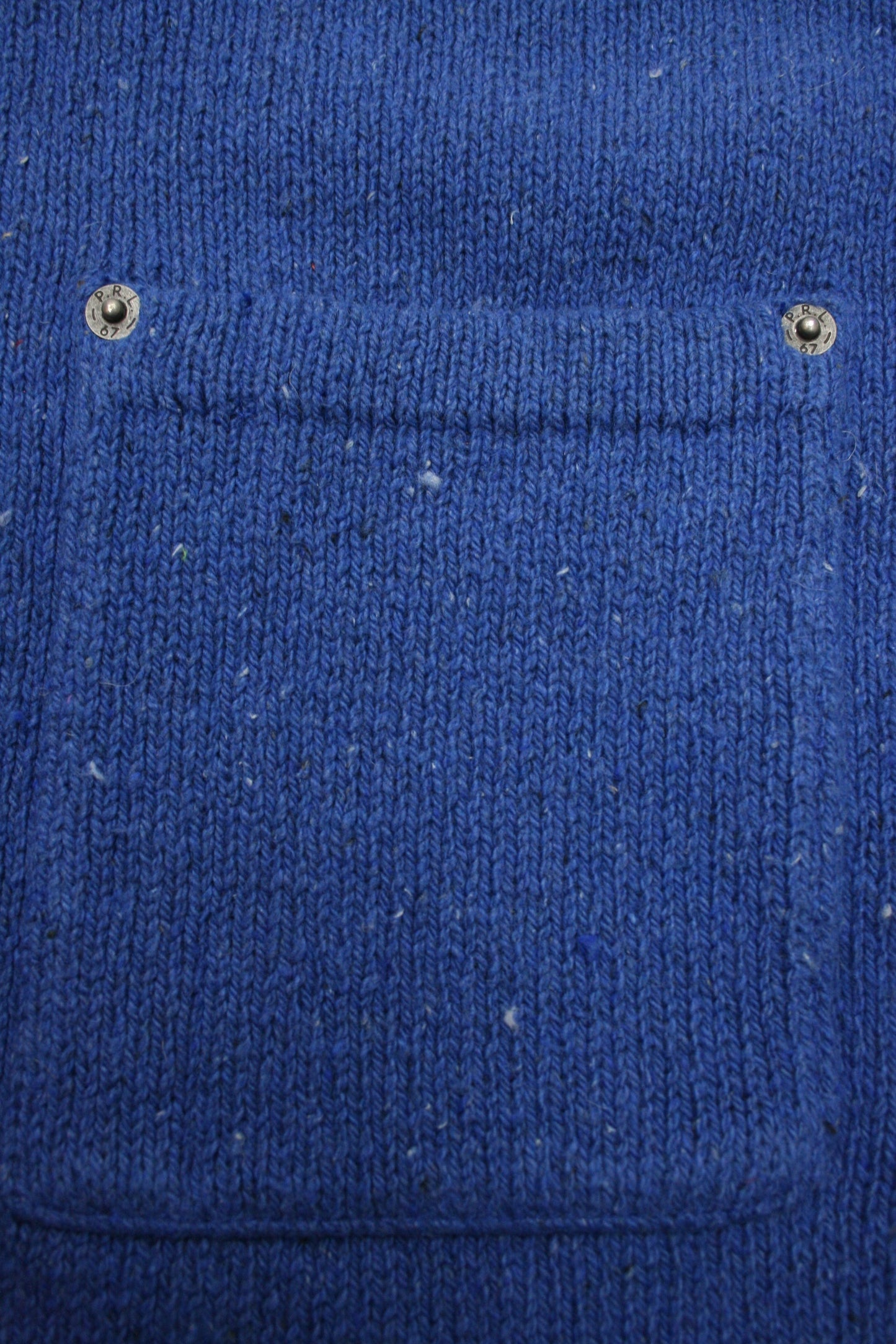 Polo Ralph Lauren Men's Blue Heather Cotton Patch Pocket Crew Neck Sweater