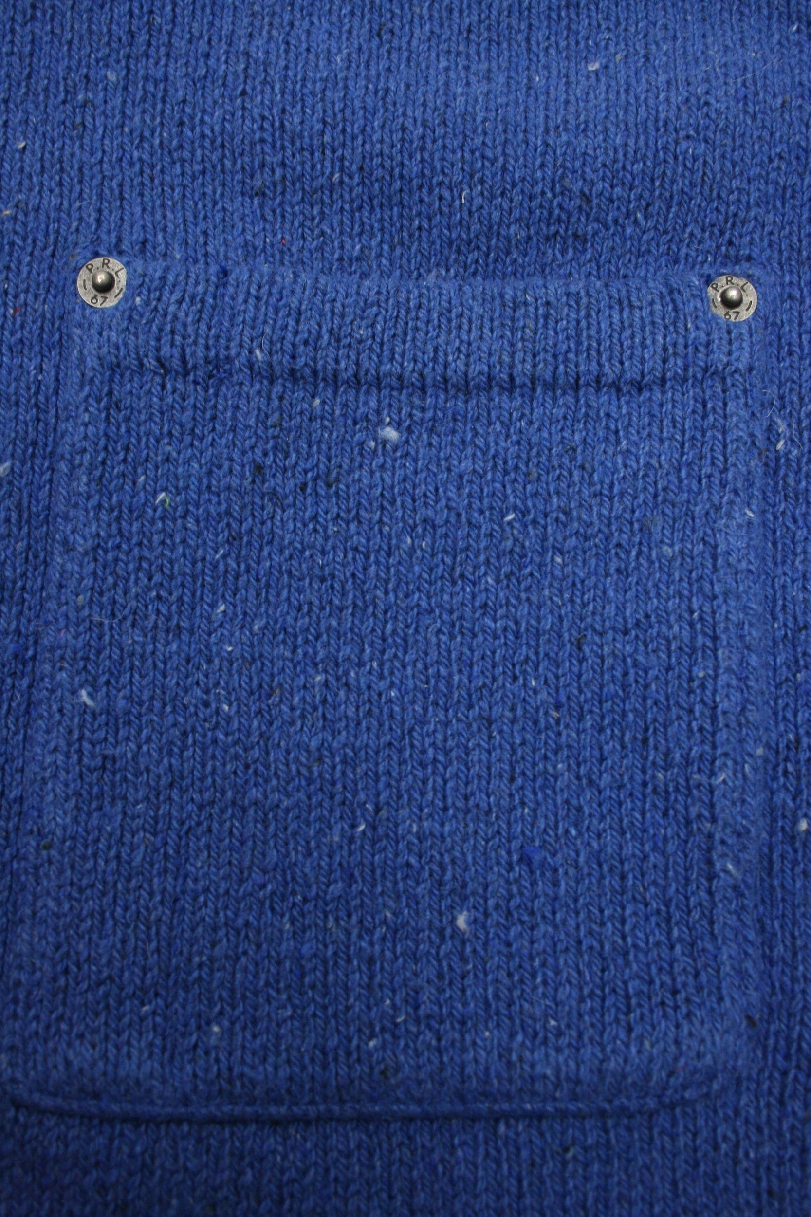 Polo Ralph Lauren Men's Blue Heather Cotton Patch Pocket Crew Neck Sweater