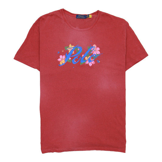 Polo Ralph Lauren Mens Red Tropical Graphic Crew Neck T-Shirt