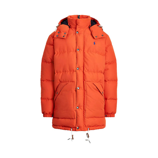 Polo Ralph Lauren Mens College Orange White Duck Down Insulated Jacket