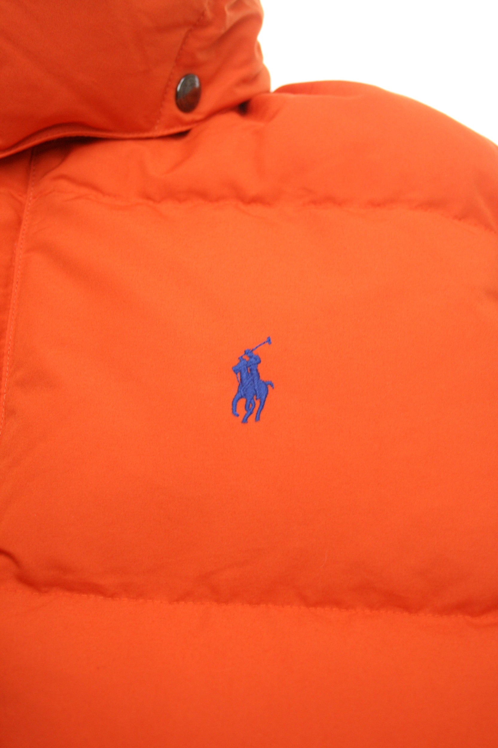 Polo Ralph Lauren Mens College Orange White Duck Down Insulated Jacket