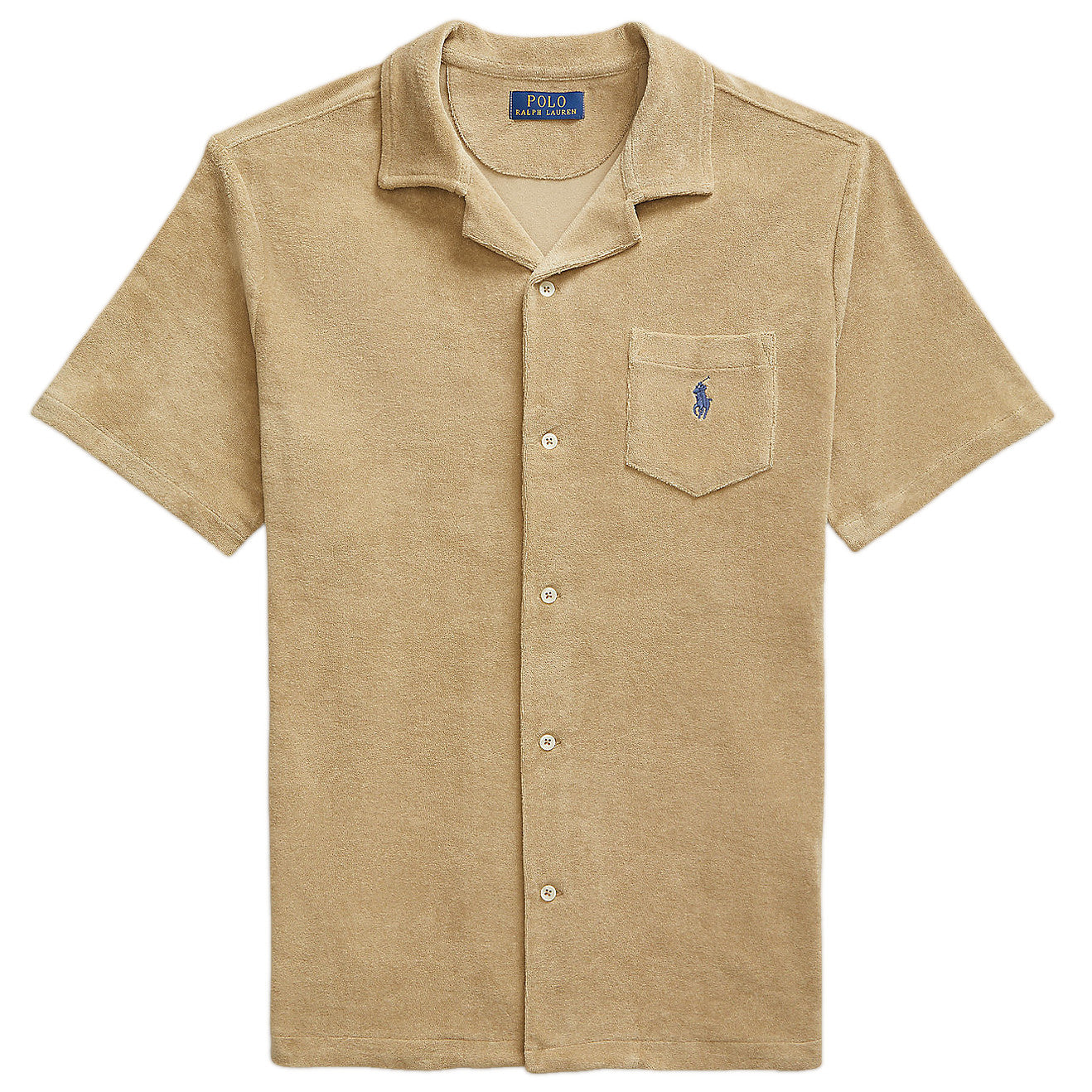 Polo Ralph Lauren Men's Coastal Beige Terry Camp Shirt