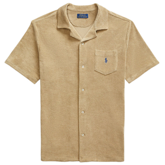 Polo Ralph Lauren Men's Coastal Beige Terry Camp Shirt
