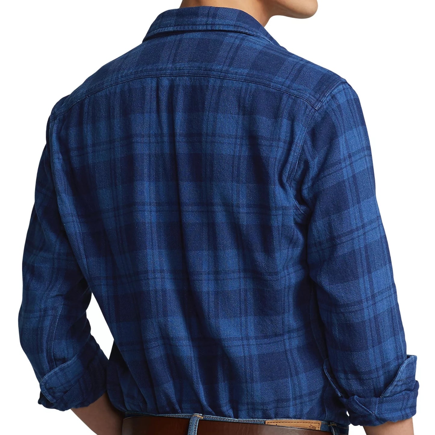 Polo Ralph Lauren Men's Indigo Plaid Classic Poplin Button Down Shirt