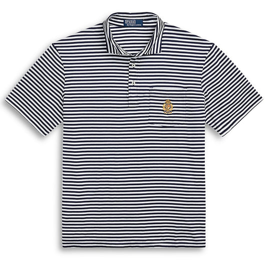 Polo Ralph Lauren Men's Classic Fit Navy/White Striped Crest Polo Shirt