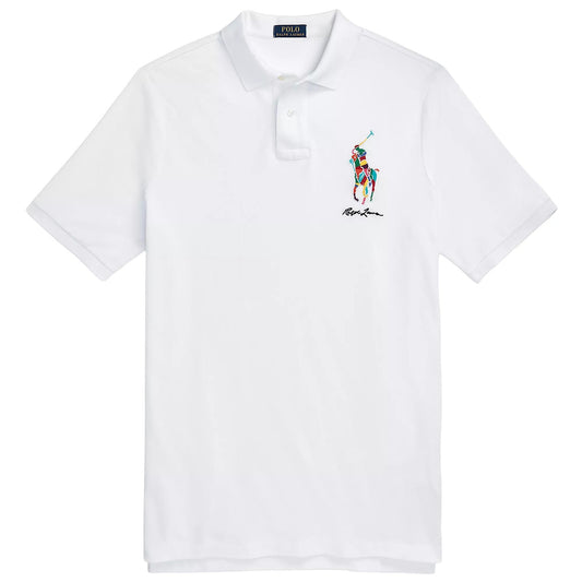 Polo Ralph Lauren Men's Custom Slim Fit White Big Pony Polo Shirt